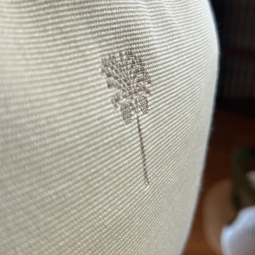 Vintage Ethan Allen Palm Trees Coconuts Embroidered Decorative Throw Pillow